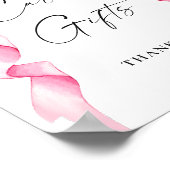 Elegante Roze Kaarten en Gift Bow Vrijgezellenfees Poster (Hoek)