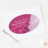 Elegante Roze Kant Handgemaakt door Label Sticker (Envelop)