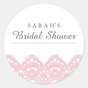 Elegante Roze Kanten Bruiloft Sticker