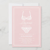 Elegante roze kanten lingerie douche uitnodiging (Voorkant)