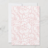Elegante roze kanten lingerie douche uitnodiging (Achterkant)