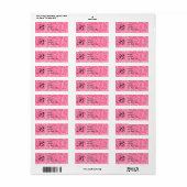 Elegante Roze Kanten Monogram Etiket (Full Sheet)