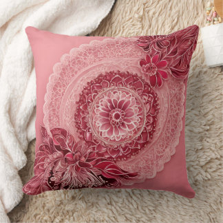 Elegante Roze Kanten Onderlegger Mandala Bloemig Kussen