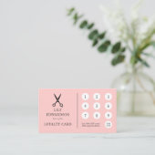Elegante Roze Kappersschaar Logo QR Code Klantenkaartje (Staand voorkant)