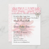 Elegante Roze KegelbloemBruiloft Uitnodiging (Voorkant / Achterkant)