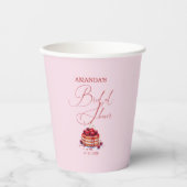 Elegante roze kers op top Vrijgezellenfeest Papieren Bekers (Voorkant)
