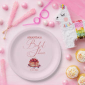 Elegante roze kers op top Vrijgezellenfeest Papieren Bordje (Feest)