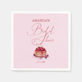 Elegante roze kers op top Vrijgezellenfeest Servet (Voorkant)