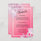 Elegante roze kersenbloemen groen informatiekaartje (Voorkant / Achterkant)