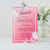 Elegante roze kersenbloemen groen informatiekaartje (Staand voorkant)