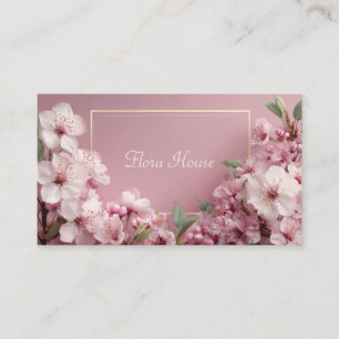 Elegante Roze Kersenbloesem Bloem Motief Gouden Li Visitekaartje