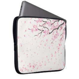 Elegante Roze Kersenbloesem Bloem Motief Laptop Ho Sleeve