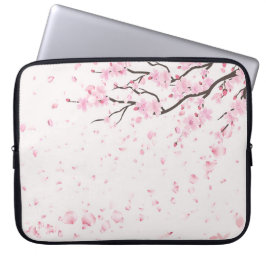 Elegante Roze Kersenbloesem Bloem Motief Laptop Ho Sleeve