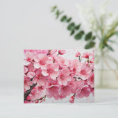Elegante roze kersenbloesem bloemen briefkaart (Staand voorkant)