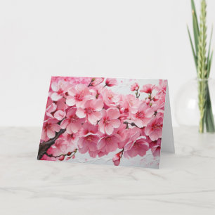 Elegante roze kersenbloesem bloemen kaart