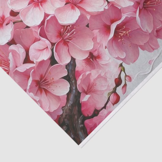 Elegante roze kersenbloesem bloemen tissuepapier (Detail)