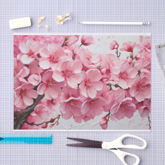 Elegante roze kersenbloesem bloemen tissuepapier (Craft)