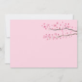 Elegante roze kersenbloesem bloemenfoto save the date (Achterkant)