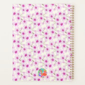 Elegante Roze Kersenbloesem Bloemenkunst Monogram Planner (Achterkant)