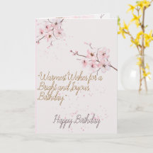 Elegante Roze Kersenbloesem Bloemige Verjaardag