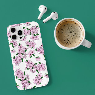 Elegante roze kersenbloesem bloemige waterverf iPhone 15 case