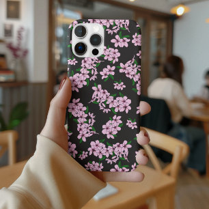 Elegante roze kersenbloesem bloemige waterverf iPhone 15 case