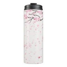 Elegante Roze Kersenbloesem Bloempatroon Thermisch