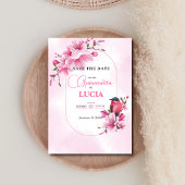 Elegante roze kersenbloesem geometrische Quinceañe Save The Date