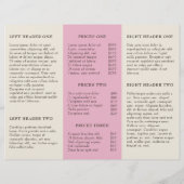 Elegante Roze Kersenbloesem Salon Trifold Brochure (Achterkant)