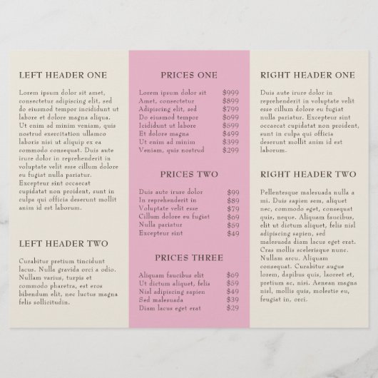 Elegante Roze Kersenbloesem Salon Trifold Brochure (Achterkant)