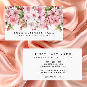 Elegante Roze Kersenbloesem Visitekaartjes