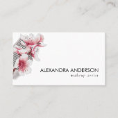 Elegante roze kersenbloesems Modern Minimal Visitekaartje (Voorkant)
