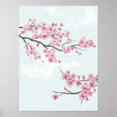 Elegante roze kersenbloesems poster (Voorkant)