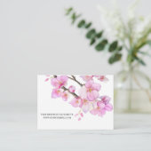 Elegante roze kersenbloesems QR bruiloft Informatiekaartje (Staand voorkant)