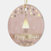 Elegante Roze Kerst Keramisch Ornament (Links)