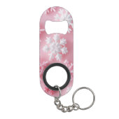 Elegante roze kerst sneeuwvlok mini flessenopener (Achterkant)