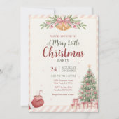 Elegante Roze Kerstbellen Uitnodiging (Voorkant)