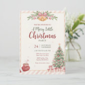 Elegante Roze Kerstbellen Uitnodiging (Staand voorkant)