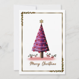 Elegante roze kerstboom Kaart - Uniek feestelijk