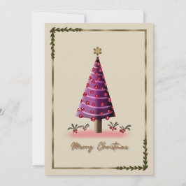 Elegante roze kerstboom Kaart - Uniek feestelijk