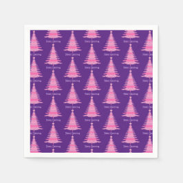 Elegante roze kerstboom Paarse Servet