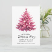 Elegante Roze Kerstboom Winter Kaart (Staand voorkant)