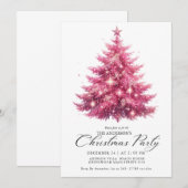 Elegante Roze Kerstboom Winter Kaart (Voorkant / Achterkant)
