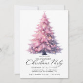 Elegante Roze Kerstboom Winter Kaart (Voorkant)