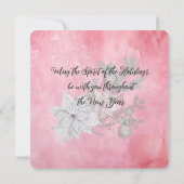 Elegante roze kerstboomscène in de winter kaart (Achterkant)