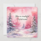 Elegante roze kerstboomscène in de winter kaart (Voorkant)