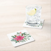 Elegante roze kerstpunsettia kartonnen onderzetters (Insitu)