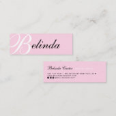 Elegante roze klassieke typografie modern monogram mini visitekaartje (Voorkant / Achterkant)