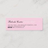 Elegante roze klassieke typografie modern monogram mini visitekaartje (Achterkant)