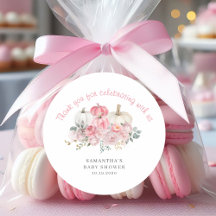 Elegante Roze Kleine Pompoen Meisje Baby Shower 